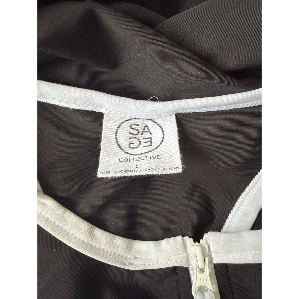Sage Collective Womens Black White Racerback Athletic Tennis Golf Dress Large - Picture 3 of 5